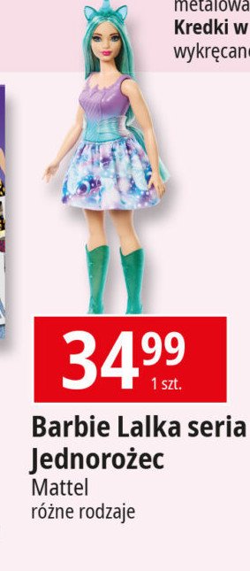 Lalka barbie color reveal fantazja jednorożec Mattel promocja