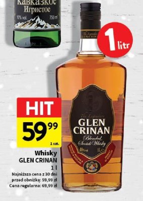 Whisky GLEN CRINAN promocja w Intermarche