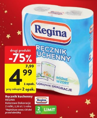Ręcznik kuchenny Regina Różne Wzory Kolorowe Dekoracje promocja w Intermarche