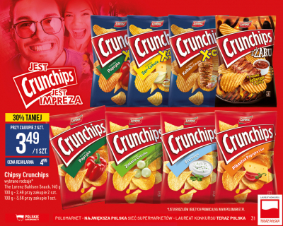 Chipsy o smaku żeberek z grila Crunchips z żaru promocja