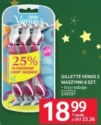 Maszynki do golenia Gillette Venus 3 6 szt. promocja w Selgros