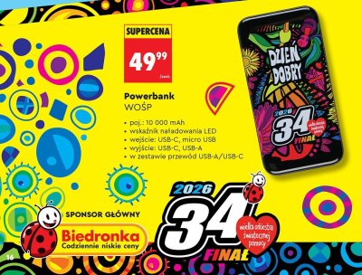 Powerbank WOŚP promocja w Biedronka