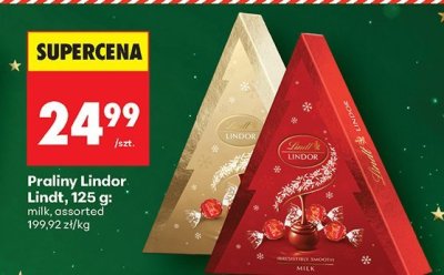 Praliny Lindor Lindt, 125 g: milk, assorted promocja w Biedronka
