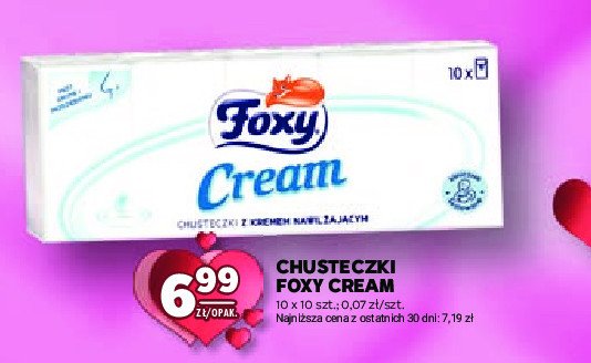 Chusteczki higieniczne z nawilżającym kremem Foxy cream promocja w Stokrotka