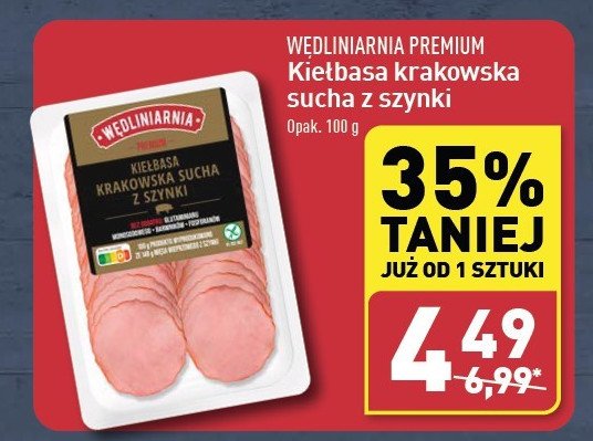 Kiełbasa krakowska sucha z szynki Wędliniarnia classic promocja