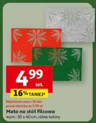 Mata na stół Filcowa promocja w Auchan