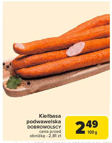 Kiełbasa podwawelska Dobrowolscy promocja w Carrefour Market