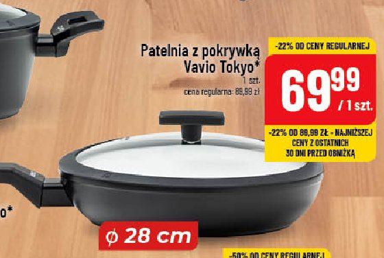 Patelnia z pokrywką tokyo 28 cm Vavio promocja w POLOmarket