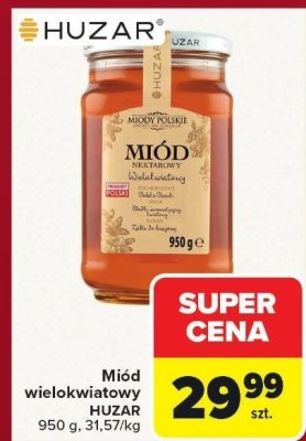 Miód wielokwiatowy HUZAR promocja w Carrefour