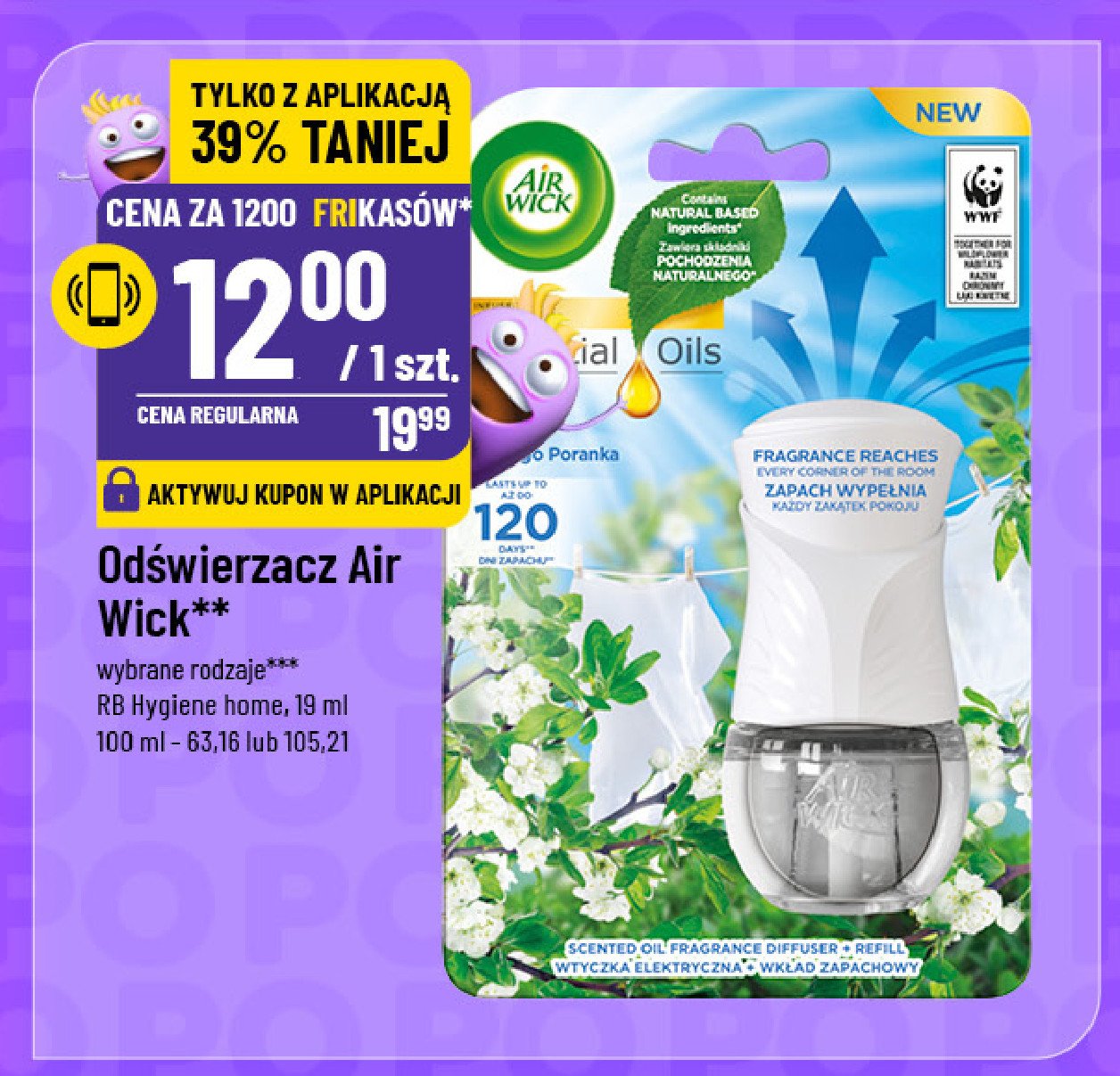 Urządzenie + wkład świeżość letniego poranka Air wick electric essential oils promocja w POLOmarket