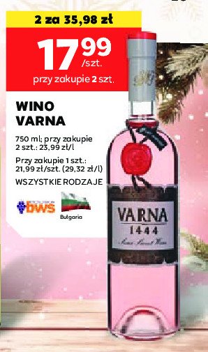 Wino VARNA 1444 SEMI SWEET promocja w Stokrotka