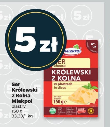 Ser królewski z kolna - plastry Mlekpol promocja