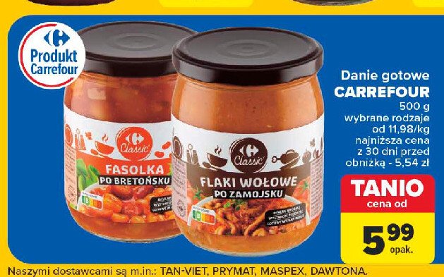 Flaki wołowe po zamojsku Carrefour classic promocja