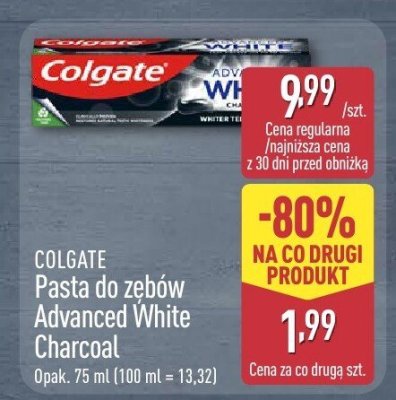 Pasta do zębów Advanced White Charcoal promocja w Aldi