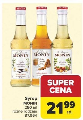 Syrop Monin Vanilla 250ml promocja w Carrefour