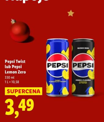 Napój Pepsi Twist lub Pepsi Lemon Zero promocja w Lidl