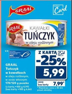 Tuńczyk kawałki w sosie własnym Graal promocja