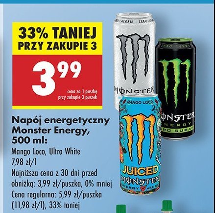 Napoj energetyczny MONSTER ENERGY ULTRA WHITE promocja