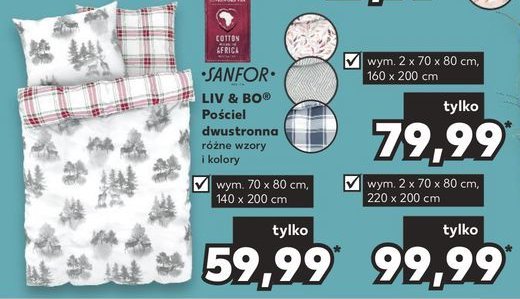Komplet po艣cieli dwustronnej 140 x 200 cm + 2 x 70 x 80 cm Liv & bo promocja