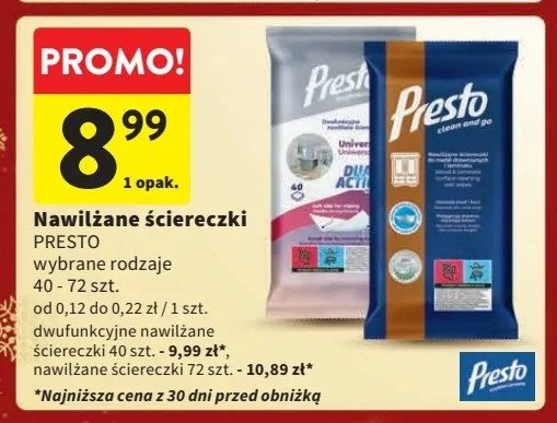 Ściereczki dual action Presto clean Presto harper hygienics promocja