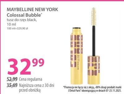Tusz do rzęs MAYBELLINE NEW YORK Colossal Bubble black, 10 ml promocja w Hebe