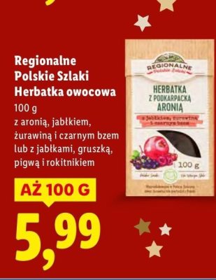 Herbatka owocowa z aronią promocja w Lidl