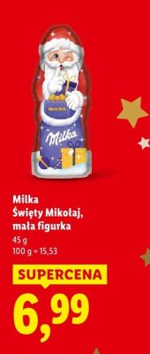 Czekolada Milka Święty Mikołaj, mała figurka promocja w Lidl