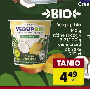 Jogurt mango & kokos Vege up bio promocja