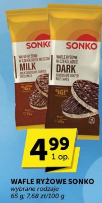 Wafle ryżowe Sonko Milk Chocolate, Dark Chocolate promocja w ABC
