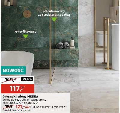 Gres szkliwiony MEDEA promocja w Leroy Merlin