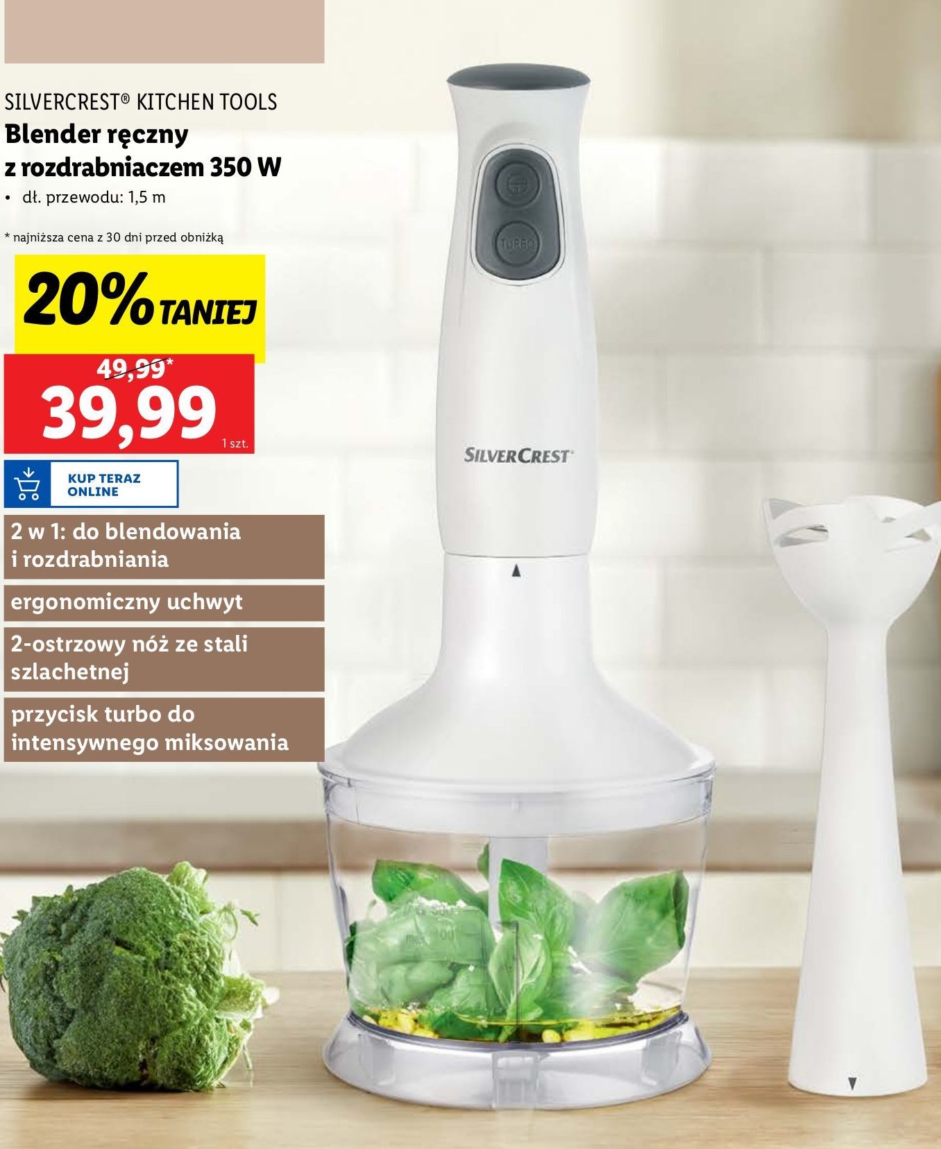 Blender ręczny 350w Silvercrest promocja