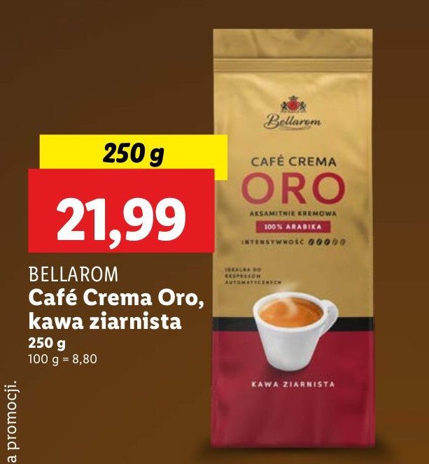 Kawa Bellarom cafe crema oro promocja w Lidl