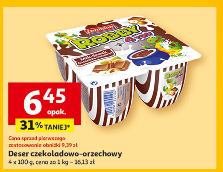 Deser o smaku czekoladowo-orzechowym Ehrmann robby promocja w Auchan