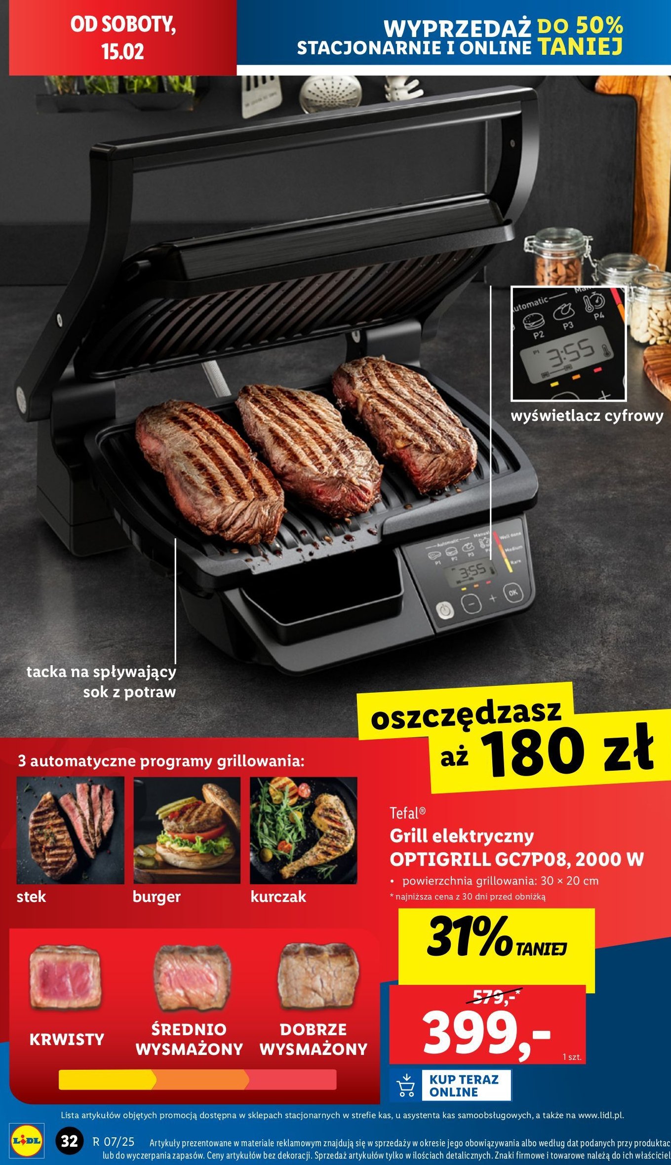 Grill gc7p08 Tefal promocja