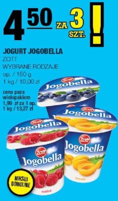 Jogurt Jogobella Zott wybrane rodzaje promocja w SPAR