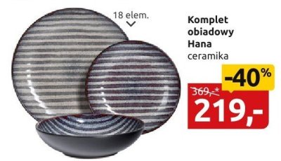 Komplet obiadowy Hana ceramika 18 elem. promocja w Black Red White