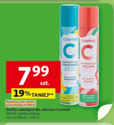 Szampon do w艂os贸w suchy nadaje obj臋to艣膰 Cosmia promocja