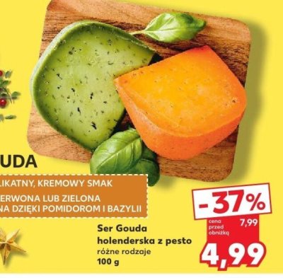 Ser Gouda holenderska z pesto różne rodzaje 100 g promocja w Kaufland