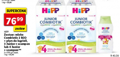Mleko 4 + szampon Hipp zestaw promocja