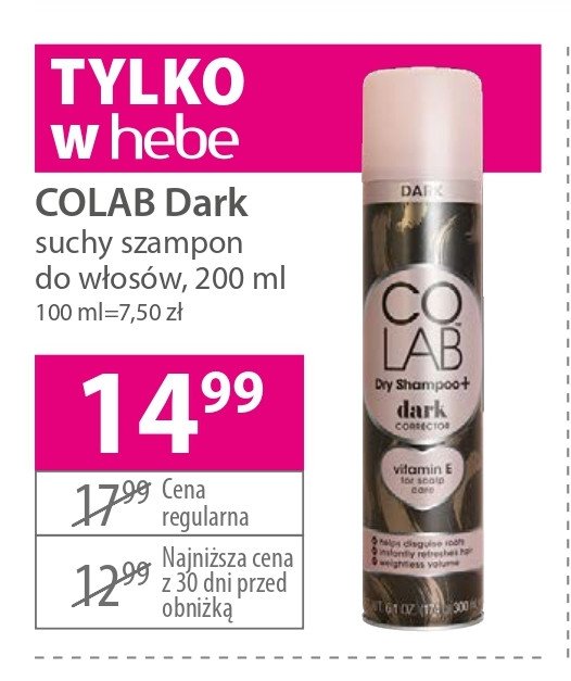 Szampon suchy dark Colab promocja