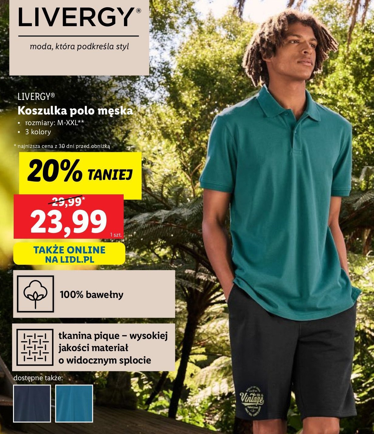Koszulka polo m-xxl Livergy promocja w Lidl
