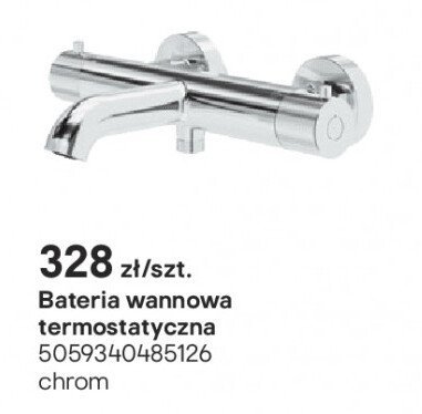 Bateria wannowa termostatyczna Owens chrom promocja w Castorama