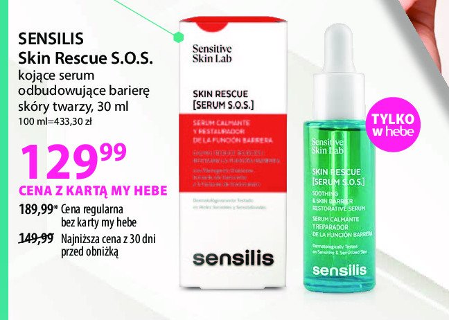 Serum do twarzy sos Sensilis skin rescue promocja