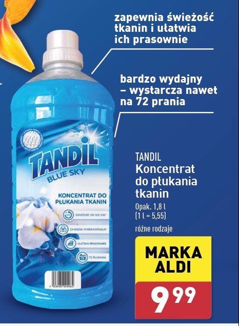 Koncentrat do płukania tkanin blue sky Tandil promocja w Aldi