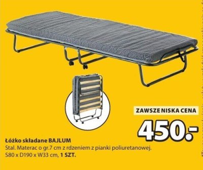 Łóżko składane BAJLUM promocja w Jysk