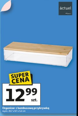 Organizer z bambusową przykrywką 25.7 x 9.7 x 5.2 cm Actuel promocja