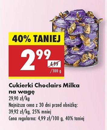 Cukierki Milka choclairs promocja w Biedronka