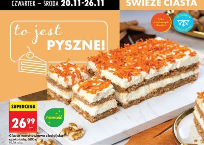Ciasto marchewkowe z belgijską czekoladą 500 g promocja w Biedronka
