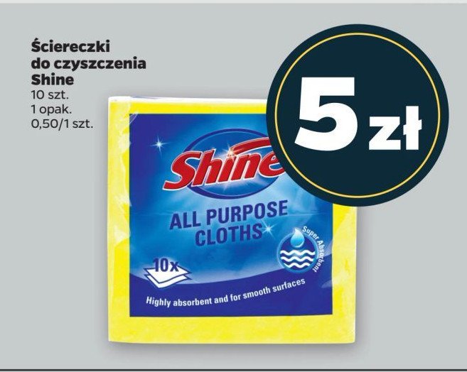 Ściereczki do czyszczenia uniwersalne Shine classic promocja w Netto