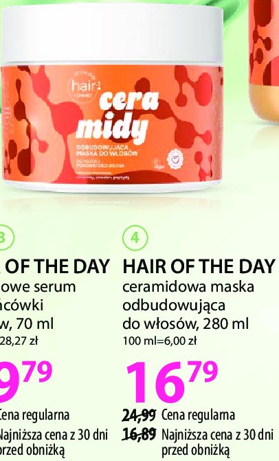 Maska do włosów odbudowująca z ceramidami ONLY BIO HAIR OF THE DAY Onlybio promocja